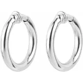 Traveller Clip Oorbellen - Oorclips Dames - Oorringen - Zilverkleurig - Ringen 25 mm - 155049