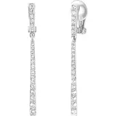 Traveller Clip Oorbellen - Oorclips Dames - Hangers - Zilverkleurig - Kristal- Preciosa Crystals - Oorhangers 55 mm - 157356