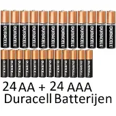 Duracell 24 Stuks AA + 24 Stuks AAA Alkaline Batterijen