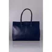 Viabologna Laptoptas Elegante Leer - donkerblauw