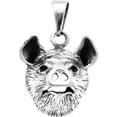 MOOYE ® - Collectie Zilveren Varkenskop kettinghanger