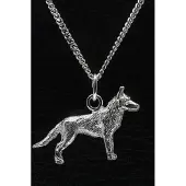 MOOYE ® - Collectie Zilveren Hollandse herder korthaar ketting hanger - groot