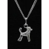 MOOYE ® - Collectie Zilveren Koningspoedel standaard met staart ketting hanger - klein