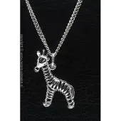 MOOYE ® - Collectie Zilveren Giraf opengewerkt ketting hanger