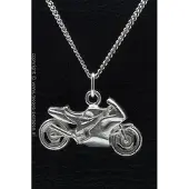 MOOYE ® - Collectie Zilveren Japanner racer vlak ketting hanger