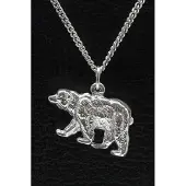 MOOYE ® - Collectie Zilveren Beer massief ketting hanger