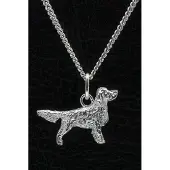 MOOYE ® - Collectie Zilveren Gordon setter ketting hanger - klein