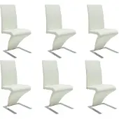 vidaXL Eetkamerstoelen 6 st kunstleer wit