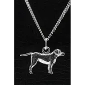 MOOYE ® - Collectie Zilveren Entlebucher sennenhond met staart ketting hanger - groot