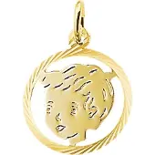 Trendjuwelier huiscollectie 4005831 Gouden bedel kinderkopje jongen