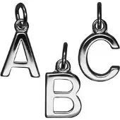 MOOYE ® - Collectie Zilveren Blokletter Q massief ketting hanger - gepolijst
