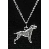 MOOYE ® - Collectie Zilveren Griffon korthals ketting hanger - groot