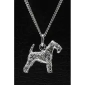 MOOYE ® - Collectie Zilveren Lakeland terrier ketting hanger - groot