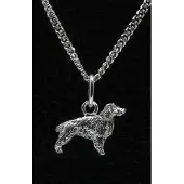 MOOYE ® - Collectie Zilveren Field spaniel ketting hanger - klein