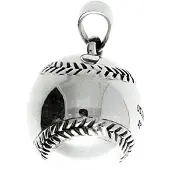 MOOYE ® - Collectie Zilveren Honkbal groot massief kettinghanger