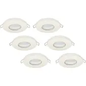 Groenovatie Inbouwspot, Rond, Waterdicht IP44, Mat Wit, 6-Pack