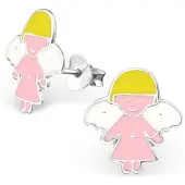 Montebello Princess by Montebello, zilveren kinderoorbellen engel, Angel Pink