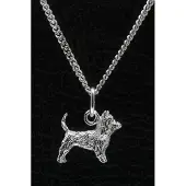 MOOYE ® - Collectie Zilveren Australische terrier met staart ketting hanger - klein