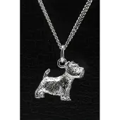 MOOYE ® - Collectie Zilveren West highland white Terrier ketting hanger - groot