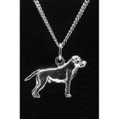 MOOYE ® - Collectie Zilveren Rottweiler met staart ketting hanger - groot