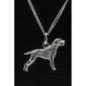 MOOYE ® - Collectie Zilveren Cesky fousek met staart ketting hanger - groot