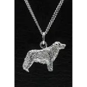 MOOYE ® - Collectie Zilveren Kuvasz krulletjes vacht ketting hanger - groot