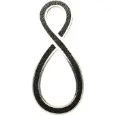 MOOYE ® - Collectie Zilveren Infinity met lava zand groot kettinghanger
