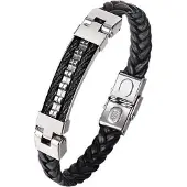 Montebello Armband Beall - Heren - 316L Staal - Leer - 21 cm