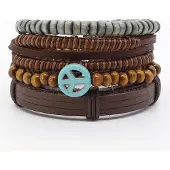 Montebello Armbanden Achil - Unisex - Leer - Kralen - ? 20-23 - 4-delig cm