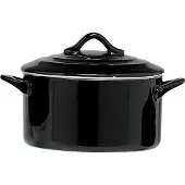 COSY&TRENDY Cosy & Trendy Black Ovenschotel Met Deksel - Rond - 1L - Ø 17 cm x 8 cm