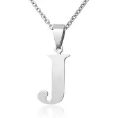 Montebello Ketting Letter J - Unisex - 316L Staal - Alfabet - 14 x 30 mm - 50 cm