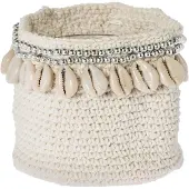 Riverdale | Sfeerlicht Shells textiel wit 11x11x11 cm kandelaars | NADUVI