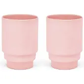 Puik Design | Set van 2 mokken Monday keramiek roze 7.5x7.5x13 cm kopjes & mokken | NADUVI