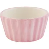 Clayre & Eef | Kom Ø 9*5 cm / 0,1L | Pink | Keramiek | Rond | Ribbels | 6CE0460P