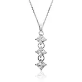 Montebello Ketting Psilurus - Dames - 925 Zilver - Zirkonia - 6 x 40 mm - 45 cm