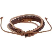 Montebello Armband Woodsia Light - Leer - ∅20-23cm (aanpasbaar)
