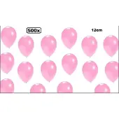 Thema party 500x Mini ballon metallic licht roze 5 inch (12cm)