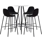 vidaXL 5-delige Barset stof zwart