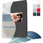 24-Bedding - Jersey Topper Hoeslaken - Topdek Hoeslaken Jersey - Extra zacht - 97% katoen - 3% Elastaan - 160x220 cm - Antraciet - 5 t/m 15 cm hoogte.