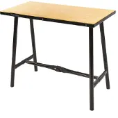 HBM Machines 100 cm. Zware Kwaliteit Opvouwbare Werkbank met Houten Blad ZWART