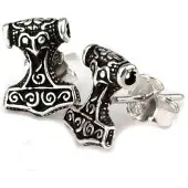 EtNox zilveren oorknopjes Thor´s Hammer (O158)