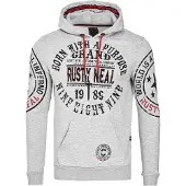 Rusty neal Sweatshirt lichtgrijs / rood / zwart