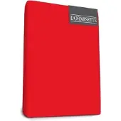 Dormisette Mako Jersey Topdek hoeslakens 90 x 220 cm rood
