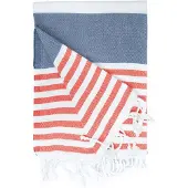 The One Towelling Hamamdoek Marine Navy Rood