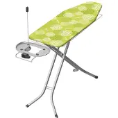 Vileda Perfect 2-in-1 Plus, strijkplank in volledig formaat, geschikt voor zowel droog als stoomstrijken, groen, grijs, met patroon, groen, 440 x 1220 mm