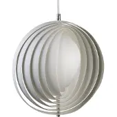 Verpan Design hanglamp Moon, dimbaar, wit / opaal, Woon-/ Eetkamer, Aluminium, Design, hanglamp