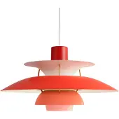 Louis Poulsen Design hanglamp PH 5 500, dimbaar, rood, Woon-/ Eetkamer, Aluminium, Design, hanglamp