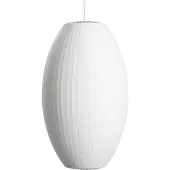 HAY Design hanglamp Nelson Cigar Bubble, dimbaar, wit / opaal, Woon-/ Eetkamer, Kunststof, Design, hanglamp