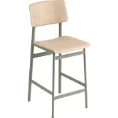 Muuto Loft barkruk Oak-laag-dusty green stalen frame
