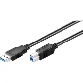 Alcasa electronik USB naar USB-B kabel - USB3.0 - tot 0,9A / zwart - 3 meter
